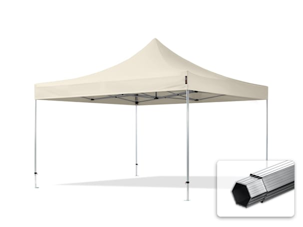 4x4m Aluminium Faltpavillon, ohne Seitenteile, creme 4x4m Aluminium Faltpavillon, ohne Seitenteile, creme