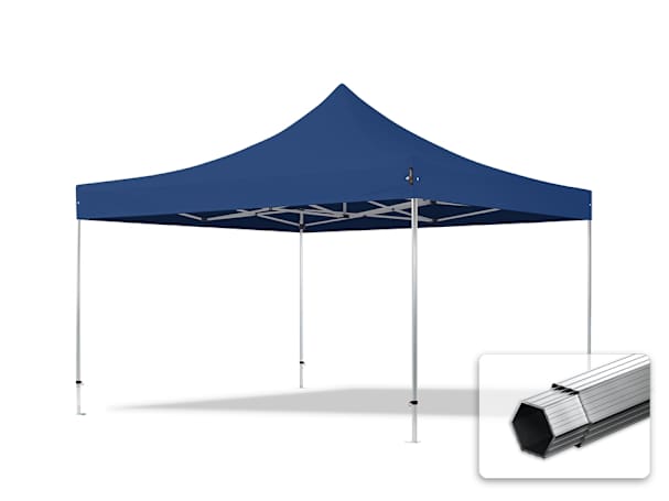 4x4m Aluminium Faltpavillon, ohne Seitenteile, dunkelblau 4x4m Aluminium Faltpavillon, ohne Seitenteile, dunkelblau