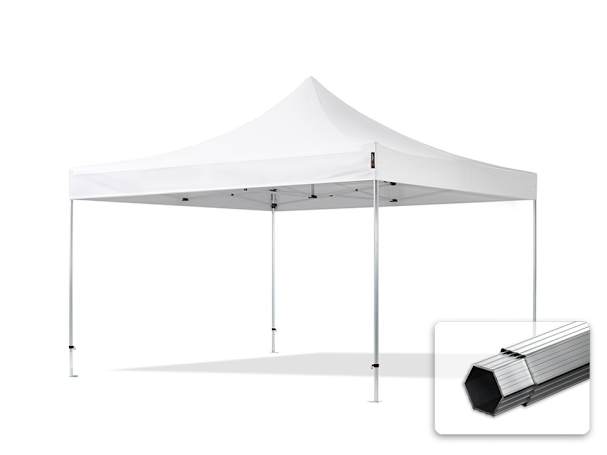 4x4m Aluminium Faltpavillon, ohne Seitenteile, weiß 4x4m Aluminium Faltpavillon, ohne Seitenteile, weiß