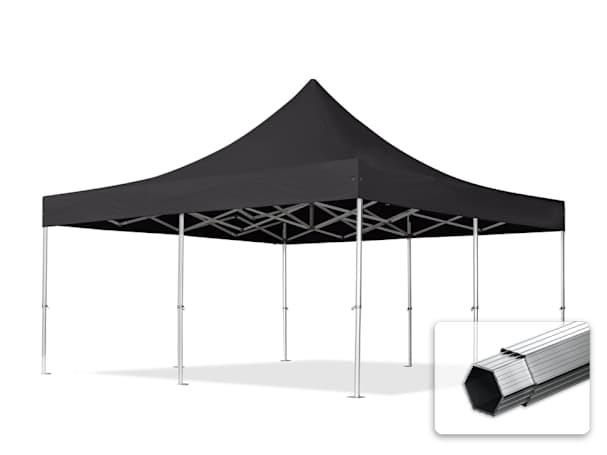 5x5m Aluminium Faltpavillon, ohne Seitenteile, schwarz 5x5m Aluminium Faltpavillon, ohne Seitenteile, schwarz