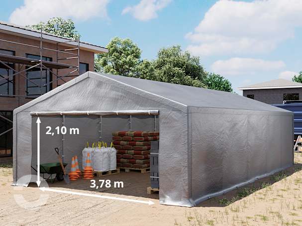 5x10m Lagerzelt, PE-Plane, grau 5x10m Lagerzelt, PE-Plane, grau