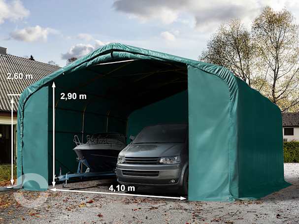6x6m Zeltgarage, PRIMEtex-Plane, dunkelgrün, ohne Statik 6x6m Zeltgarage, PRIMEtex-Plane, dunkelgrün, ohne Statik