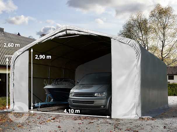 6x6m Zeltgarage, PVC-Plane, grau, ohne Statik 6x6m Zeltgarage, PVC-Plane, grau, ohne Statik