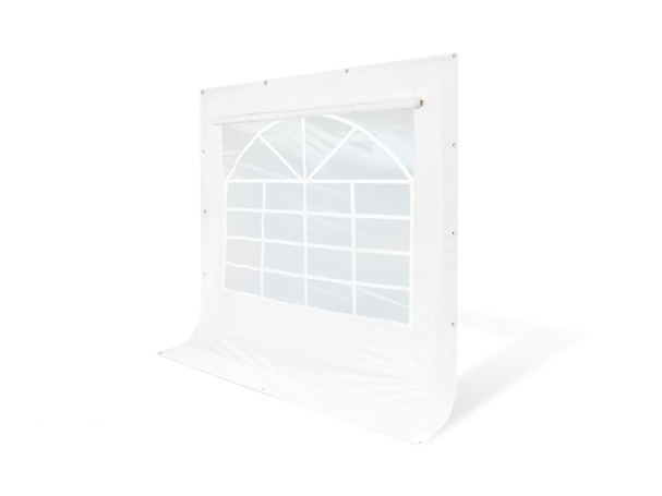 2x2 m Seitenteil mit quadratischem Fenster und Rollo