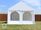 Giebelteil 3 x 2 m PVC weiß mit Fenstern & Reißverschluss Giebelteil 3 x 2 m PVC weiß mit Fenstern & Reißverschluss