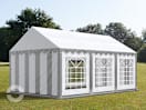 4x6m Partyzelt, PVC-Plane, grau-weiß 4x6m Partyzelt, PVC-Plane, grau-weiß