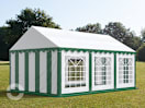 3x6m Partyzelt, PVC-Plane, grün-weiß 3x6m Partyzelt, PVC-Plane, grün-weiß