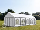 4x10m Partyzelt, PVC-Plane, grau-weiß, mit Bodenrahmen 4x10m Partyzelt, PVC-Plane, grau-weiß, mit Bodenrahmen