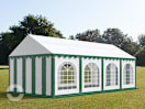 4x8m Partyzelt, PVC-Plane, grün-weiß, mit Bodenrahmen 4x8m Partyzelt, PVC-Plane, grün-weiß, mit Bodenrahmen