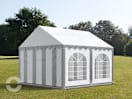 3x4m Partyzelt, PVC-Plane, grau-weiß, mit Bodenrahmen 3x4m Partyzelt, PVC-Plane, grau-weiß, mit Bodenrahmen