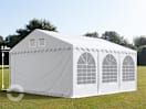5x6m Partyzelt, PVC-Plane, weiß, mit Bodenrahmen