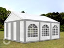 3x6m Partyzelt, PE-Plane, grau-weiß 3x6m Partyzelt, PE-Plane, grau-weiß