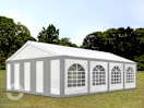 5x8m Partyzelt, PE-Plane, grau-weiß 5x8m Partyzelt, PE-Plane, grau-weiß
