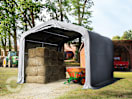 4x4m Weideunterstand, PVC-Plane, grau, Erdbefestigung 4x4m Weideunterstand, PVC-Plane, grau, Erdbefestigung