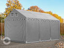 4x6 m Lagerzelt, PVC-Plane, grau, mit Bodenrahmen, mit Statik (Erduntergrund) 4x6 m Lagerzelt, PVC-Plane, grau, mit Bodenrahmen, mit Statik (Erduntergrund)