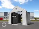 4x8m Zelthalle, PRIMEtex-Plane, grau, mit Statik (Erduntergrund) 4x8m Zelthalle, PRIMEtex-Plane, grau, mit Statik (Erduntergrund)