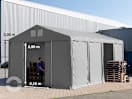 5x8 m Lagerzelt, PVC-Plane, grau, mit Bodenrahmen, mit Statik (Betonuntergrund) 5x8 m Lagerzelt, PVC-Plane, grau, mit Bodenrahmen, mit Statik (Betonuntergrund)