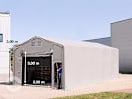 5x10m Zelthalle, PRIMEtex-Plane, grau, mit Statik (Betonuntergrund)