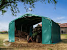 6x6m Weideunterstand, PVC-Plane, dunkelgrün, Erdbefestigung 6x6m Weideunterstand, PVC-Plane, dunkelgrün, Erdbefestigung