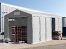 6x12 m Lagerzelt, PVC-Plane, grau, mit Bodenrahmen, mit Statik (Erduntergrund) 6x12 m Lagerzelt, PVC-Plane, grau, mit Bodenrahmen, mit Statik (Erduntergrund)