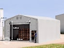 8x8m Zelthalle, PRIMEtex-Plane, grau, mit Statik (Erduntergrund) 8x8m Zelthalle, PRIMEtex-Plane, grau, mit Statik (Erduntergrund)