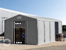 8x10 m Lagerzelt, PVC-Plane, grau, mit Bodenrahmen, mit Statik (Erduntergrund) 8x10 m Lagerzelt, PVC-Plane, grau, mit Bodenrahmen, mit Statik (Erduntergrund)
