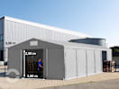 8x12 m Lagerzelt, PVC-Plane, grau, mit Bodenrahmen, mit Statik (Erduntergrund) 8x12 m Lagerzelt, PVC-Plane, grau, mit Bodenrahmen, mit Statik (Erduntergrund)