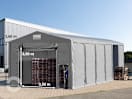 8x12 m Lagerzelt, PVC-Plane, grau, mit Bodenrahmen, ohne Statik 8x12 m Lagerzelt, PVC-Plane, grau, mit Bodenrahmen, ohne Statik