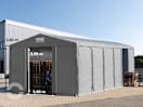 8x12 m Lagerzelt, PVC-Plane, grau, mit Bodenrahmen, ohne Statik 8x12 m Lagerzelt, PVC-Plane, grau, mit Bodenrahmen, ohne Statik