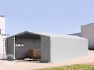 8x16m Zelthalle, PVC-Plane, grau, mit Statik (Erduntergrund) 8x16m Zelthalle, PVC-Plane, grau, mit Statik (Erduntergrund)