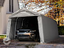 3,3x6m Zeltgarage, PRIMEtex-Plane, grau, mit Statik (Erduntergrund)