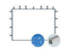 Seitenwand ohne Fenster für 3 m breiten Faltpavillon mit 32 mm Aluminiumgestänge, blau Seitenwand ohne Fenster für 3 m breiten Faltpavillon mit 32 mm Aluminiumgestänge, blau