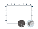 Seitenwand ohne Fenster für 3 m breiten Faltpavillon mit 32 mm Aluminiumgestänge, dunkelgrau Seitenwand ohne Fenster für 3 m breiten Faltpavillon mit 32 mm Aluminiumgestänge, dunkelgrau