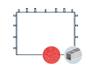 Seitenwand ohne Fenster für 3 m breiten Faltpavillon mit 32 mm Aluminiumgestänge, rot Seitenwand ohne Fenster für 3 m breiten Faltpavillon mit 32 mm Aluminiumgestänge, rot