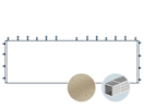 Seitenwand ohne Fenster für 6 m breiten Faltpavillon mit 32 mm Aluminiumgestänge, creme Seitenwand ohne Fenster für 6 m breiten Faltpavillon mit 32 mm Aluminiumgestänge, creme