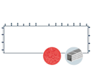 Seitenwand ohne Fenster für 6 m breiten Faltpavillon mit 32 mm Aluminiumgestänge, rot Seitenwand ohne Fenster für 6 m breiten Faltpavillon mit 32 mm Aluminiumgestänge, rot