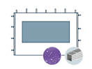 Seitenwand mit einem Panoramafenster für 3 m breiten Faltpavillon mit 32 mm Aluminiumgestänge, lila Seitenwand mit einem Panoramafenster für 3 m breiten Faltpavillon mit 32 mm Aluminiumgestänge, lila