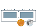 Seitenwand mit einem Panoramafenster für 6 m breiten Faltpavillon mit 32 mm Aluminiumgestänge, orange Seitenwand mit einem Panoramafenster für 6 m breiten Faltpavillon mit 32 mm Aluminiumgestänge, orange