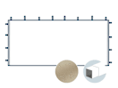 Seitenwand ohne Fenster für 4,5 m breiten Faltpavillon mit 30 mm Stahlgestänge, creme Seitenwand ohne Fenster für 4,5 m breiten Faltpavillon mit 30 mm Stahlgestänge, creme