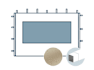 Seitenwand mit einem Panoramafenster für 3 m breiten Faltpavillon mit 30 mm Stahlgestänge, creme Seitenwand mit einem Panoramafenster für 3 m breiten Faltpavillon mit 30 mm Stahlgestänge, creme