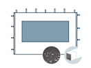Seitenwand mit einem Panoramafenster für 3 m breiten Faltpavillon mit 30 mm Stahlgestänge, dunkelgrau Seitenwand mit einem Panoramafenster für 3 m breiten Faltpavillon mit 30 mm Stahlgestänge, dunkelgrau