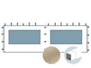 Seitenwand mit einem Panoramafenster für 6 m breiten Faltpavillon mit 30 mm Stahlgestänge, creme Seitenwand mit einem Panoramafenster für 6 m breiten Faltpavillon mit 30 mm Stahlgestänge, creme