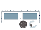 Seitenwand mit einem Panoramafenster für 6 m breiten Faltpavillon mit 30 mm Stahlgestänge, dunkelgrau Seitenwand mit einem Panoramafenster für 6 m breiten Faltpavillon mit 30 mm Stahlgestänge, dunkelgrau