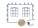 Seitenwand mit zwei Sprossenfenstern für 3 m breiten Faltpavillon mit 30 mm Stahlgestänge, creme Seitenwand mit zwei Sprossenfenstern für 3 m breiten Faltpavillon mit 30 mm Stahlgestänge, creme