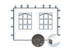 Seitenwand mit zwei Sprossenfenstern für 3 m breiten Faltpavillon mit 30 mm Stahlgestänge, dunkelgrau Seitenwand mit zwei Sprossenfenstern für 3 m breiten Faltpavillon mit 30 mm Stahlgestänge, dunkelgrau