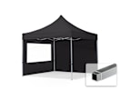 3x3m Aluminium Faltpavillon, inkl. 2 Seitenteile, schwarz 3x3m Aluminium Faltpavillon, inkl. 2 Seitenteile, schwarz