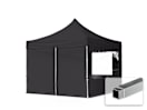 3x3m Aluminium Faltpavillon, inkl. 4 Seitenteile, schwarz 3x3m Aluminium Faltpavillon, inkl. 4 Seitenteile, schwarz