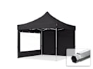 3x3m Aluminium Faltpavillon, inkl. 2 Seitenteile, schwarz 3x3m Aluminium Faltpavillon, inkl. 2 Seitenteile, schwarz