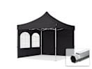 3x3m Aluminium Faltpavillon, inkl. 2 Seitenteile, schwarz 3x3m Aluminium Faltpavillon, inkl. 2 Seitenteile, schwarz