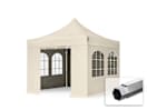 3x3m Aluminium Faltpavillon, inkl. 4 Seitenteile, creme 3x3m Aluminium Faltpavillon, inkl. 4 Seitenteile, creme